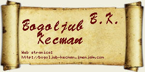 Bogoljub Kecman vizit kartica